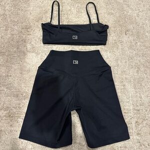 CSB Black Sports Bra and Shorts Set